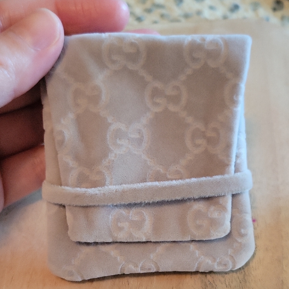 Gucci Light Gray Suede Mini Pouch